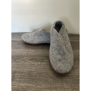 Glerups Wool Grey Slippers with Rubber Sole, Women's Size EU 38  US 8.5/M 6.5